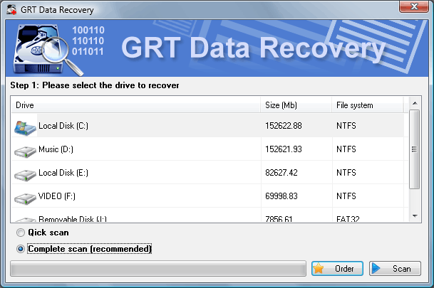 GRT NTFS Recover screen shot